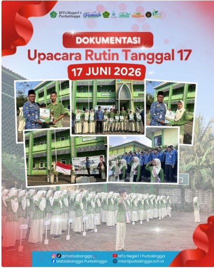 Semangat Disiplin dan Motivasi Prestasi: Upacara Bendera MTsN 1 Purbalingga Menyongsong Masa Depan Gemilang